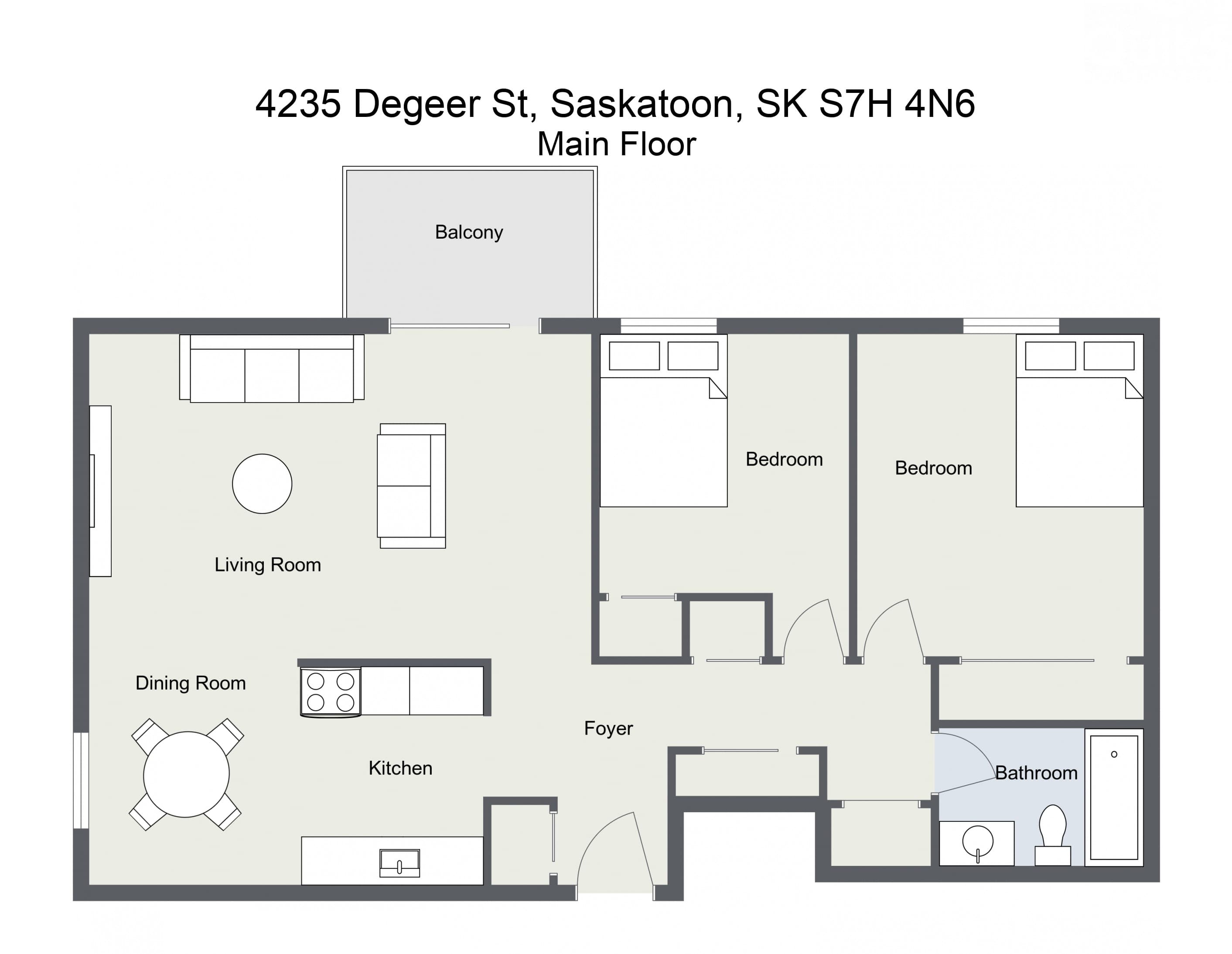 Degeer Apartments — typical suite floor plan